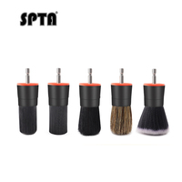 SPTA 5pcs Drill Brush Kit Mix Bristle Detail Brush Attachment Set Power Scrubber Cleaning Kit for Cordless Drill