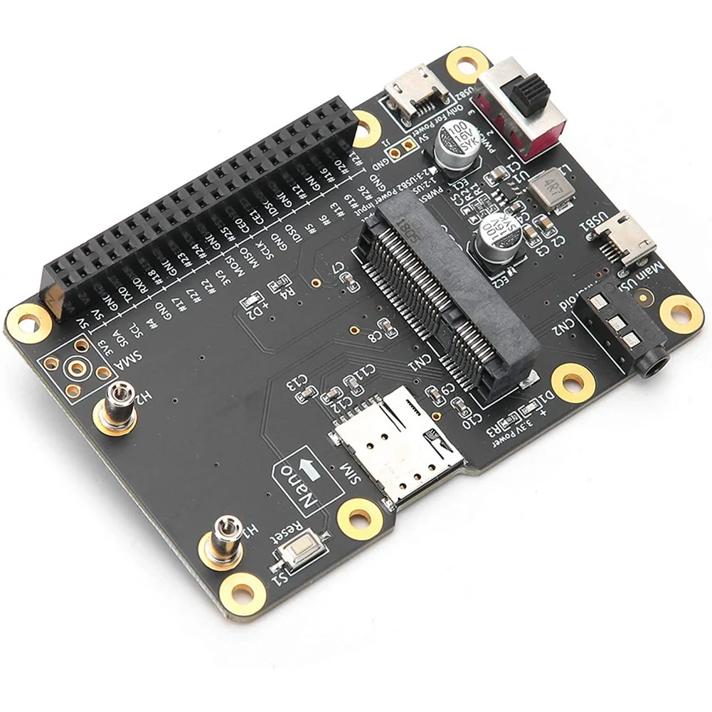 

New!!Mini 3G/4G/LTE Module HAT Portable USB Expansion Board With SIM Card Slot Vertical Adapter Card For Raspberry Pi
