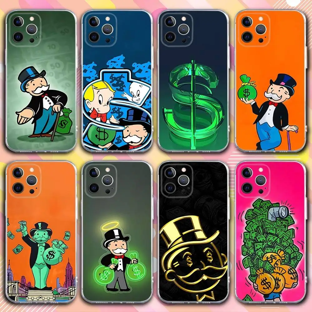 

A-Alec Art Monopoly Phone Case For iPhone 17,16,15,14,13,12,11 Pro,Max,Plus,X,XS,XR,SE4,E Mini Transparent Soft Cover