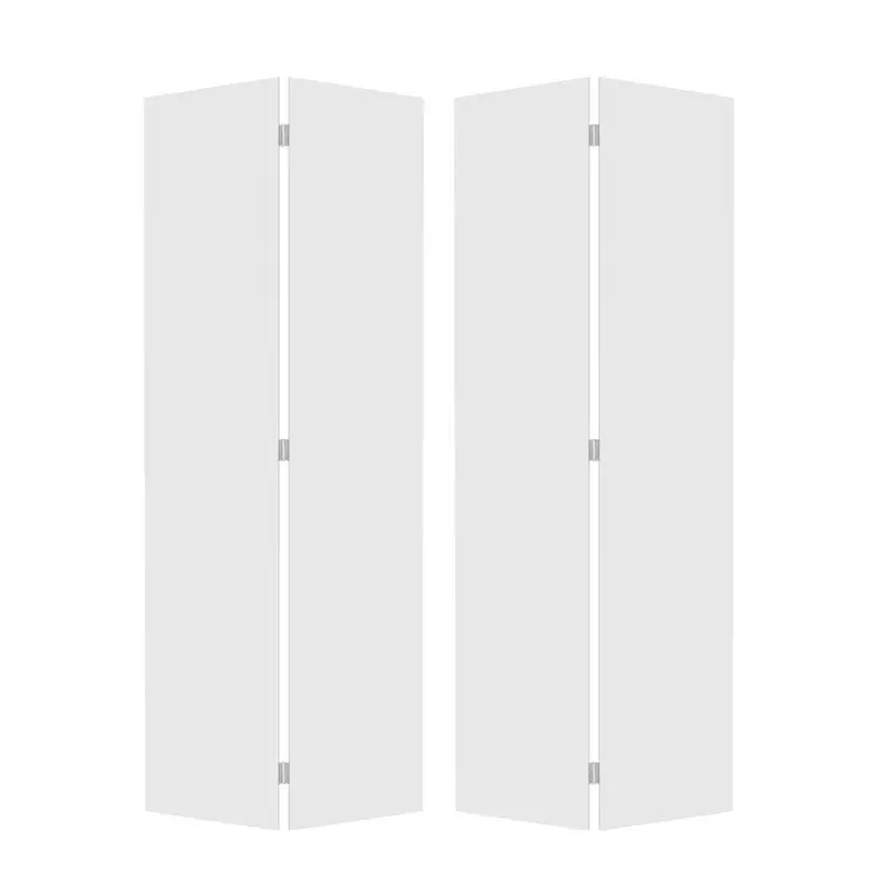 Pintu Lipat Dua Panel Modern 84x84 Inti Padat Vinyl Putih dengan Perlengkapan Perangkat Keras