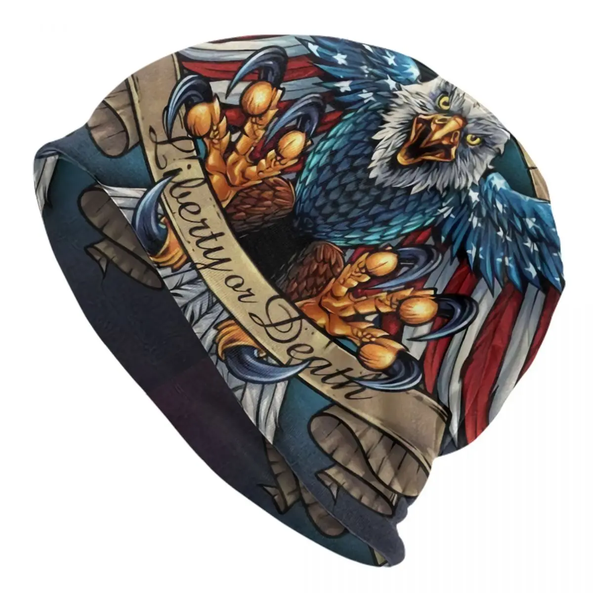 US Flag Wings Eagle Skullies Beanies Caps Winter Warm Knitted Hat Women Men Adult American Flag Bonnet Hats Outdoor Ski Cap