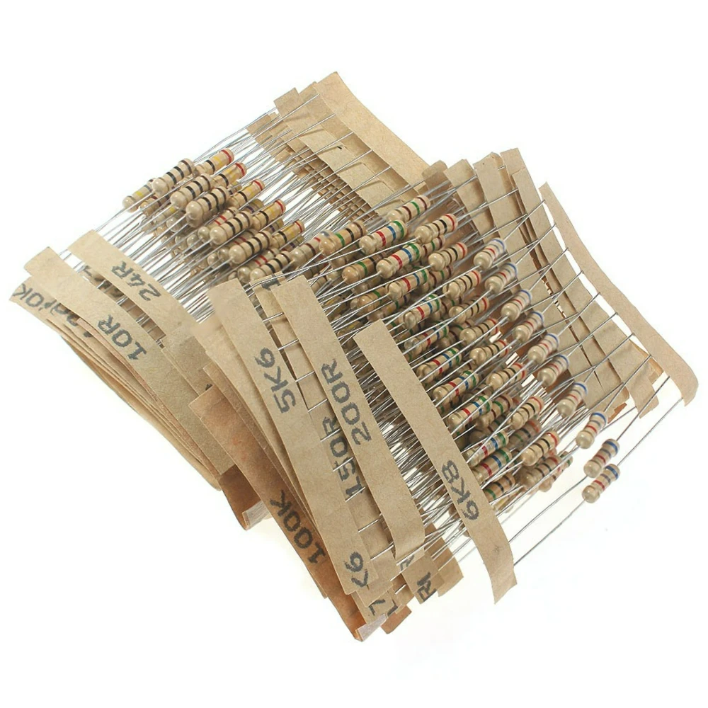 300PCS 5% Resistance Assortment Kit 1/2W Carbon Film Resistor 30Values 1Ω-3MΩ Color Ring Resistor for Arduino DIY Circuit Repair