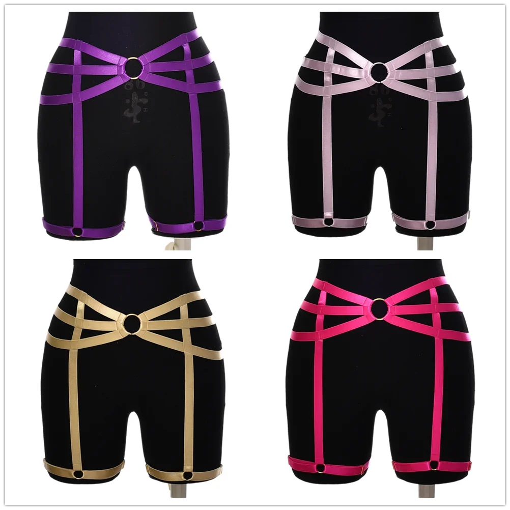 

New Suspender Garter Belt Elastic Strappy Sexy Lingerie Cage Women High Waist Bottom Plus Size Body Harness Halloween Rav