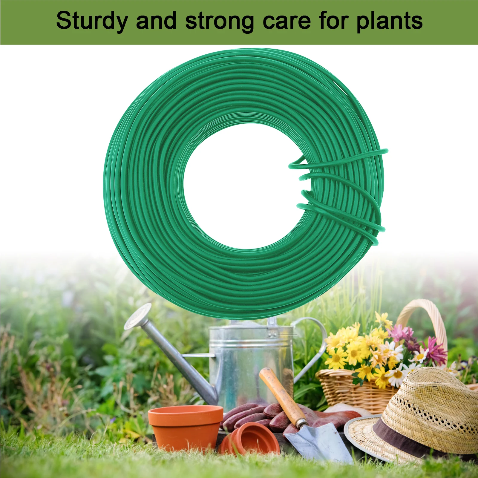 Plastic Wrapping 2mm x 25m Green Round Tying Wire for Gardening Twig Trapping Wire