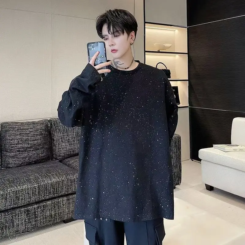

Sequins T Shirt for Men Aesthetic Long Sleeve High Brand Fashion Sweatshirts Trends 2025 Funny Sale Japan Oversize Man Pullovers