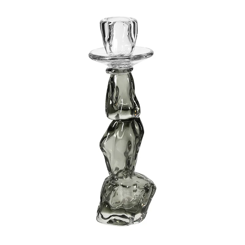 Abstract art color matching glass candlestick villa living room coffee table dining table light luxury ornament