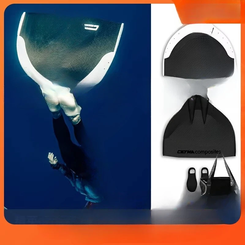 Single-webbed free-diving flippers, pure carbon fiber competition grade, deep competitive flippers with strong thrust
