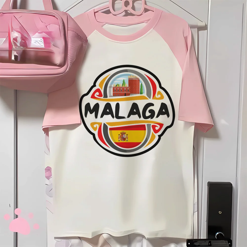 Malaga t shirt women Japanese active wear anime top girl graphic harajuku y2k clothes