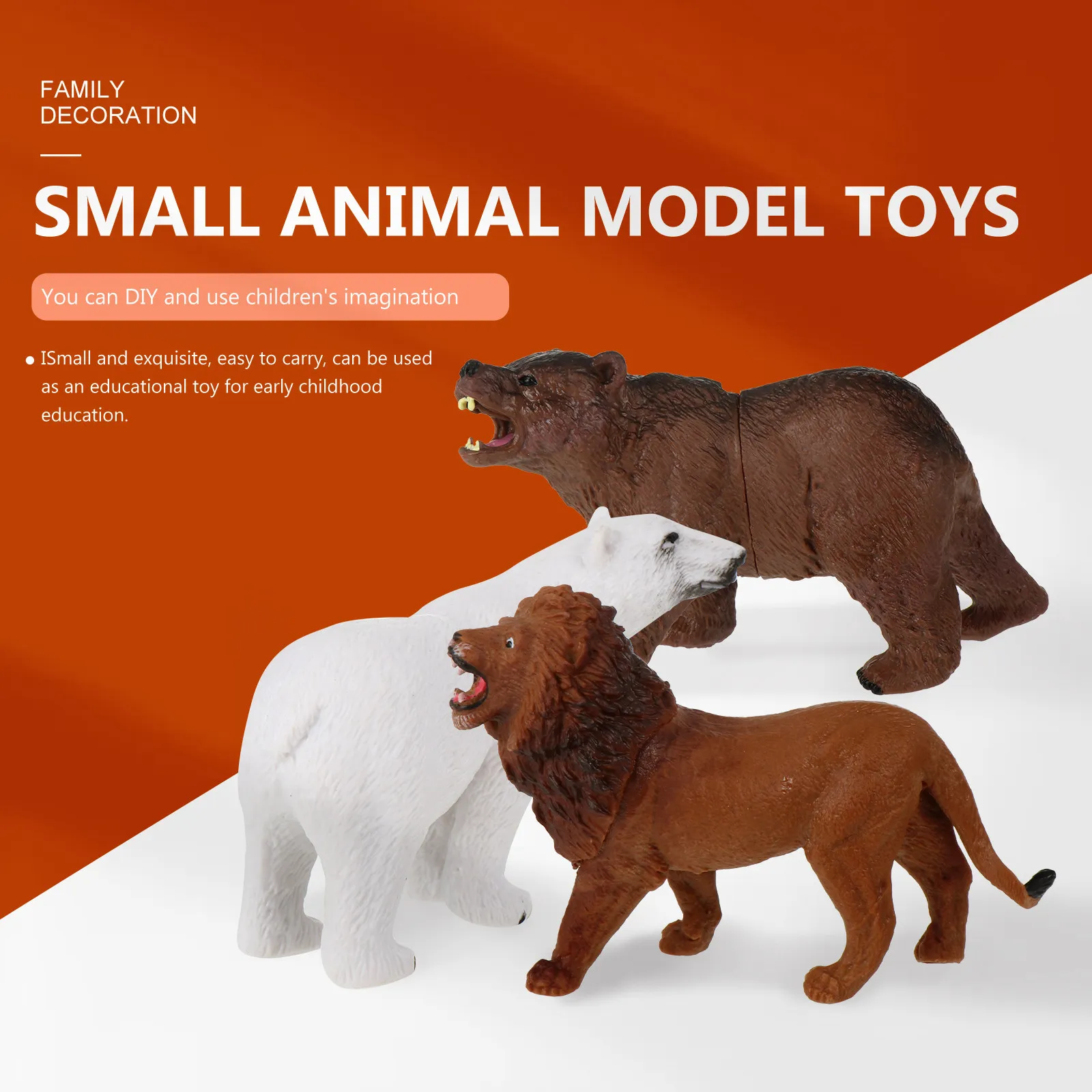 

5Pcs Animal Simulation Decorative Desktop Cognitive Educational Enlightenment Plastic Wild Realistic Creative Puzzle