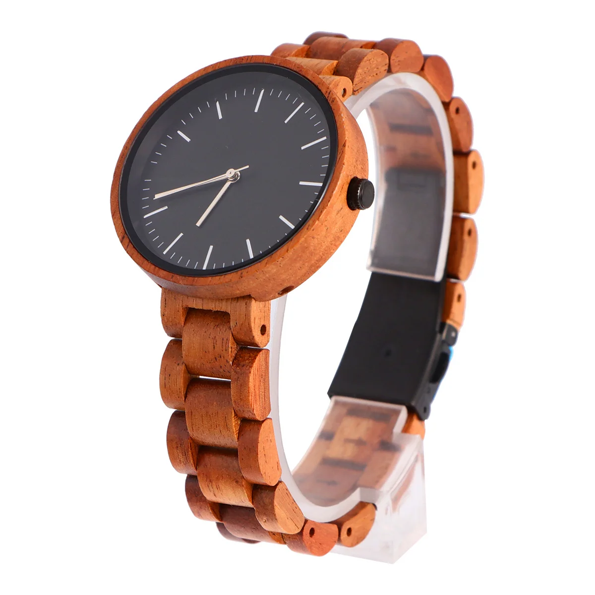 1 Uds. Reloj de madera para mujer, reloj de pulsera elegante y ligero Vintage, correa delgada, regalo de cumpleaños, reloj de pulsera de madera