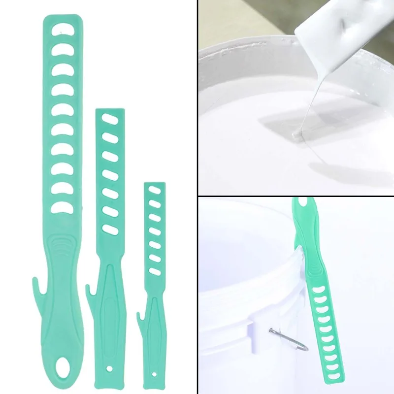 Miscelatore di vernice multifunzionale Asta di agitazione Bastone Raschietto per tamburo in plastica Miscelazione Secchio manuale Strumento portatile Set di vernici a base d'acqua