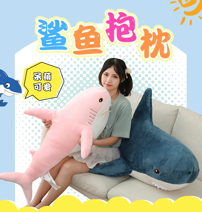 15-140cm kawaii rosa Hai Plüsch tier Riesen Stofftier große weiche Puppe Wal Delphin lange Schlaf kissen Mädchen Geschenk für Kinder – Detail 1