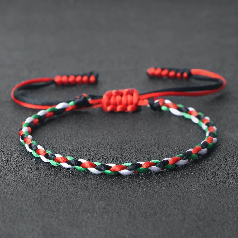 Palestine National Flag Bracelets Women Men Woven Rope Thread Adjustable Bracelets Country State Jewelry Christmas Patriot Gifts - view 4