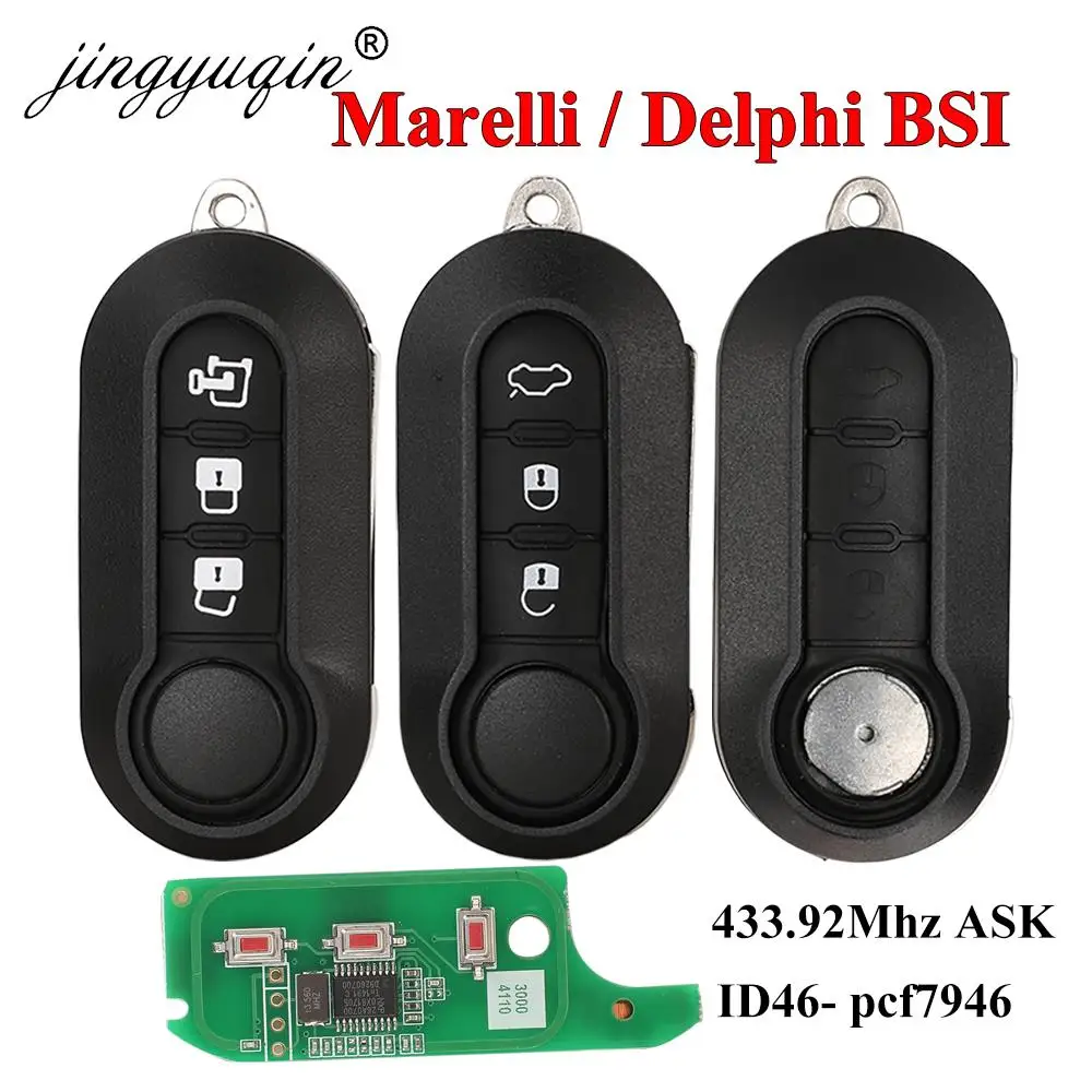 Delphi & Marelli Car Remote Key For Fiat MPV Bravo/Ducato 500 Doblo Qubo Grande Punto Citroen Jumper Peugeot Boxer 433.92 ID46