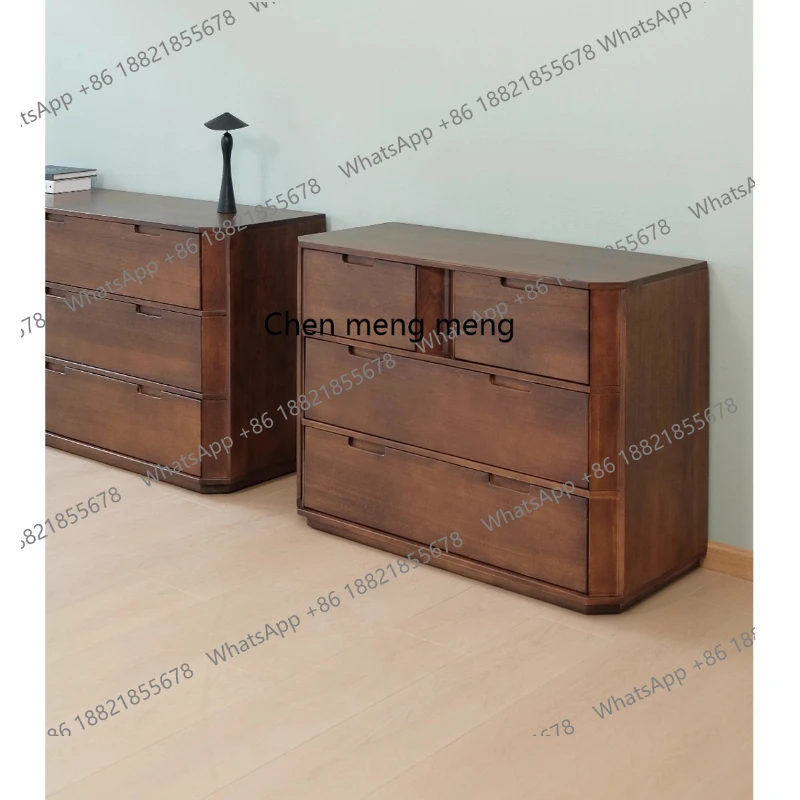 Medieval four-chest cabinet retro solid wood side cabinet living room storage drawer cabinet