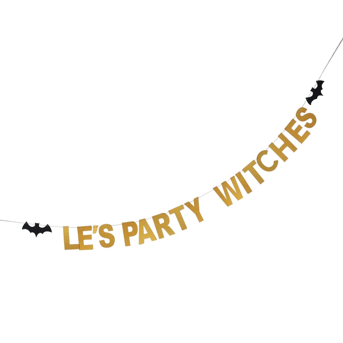 

1Pcs Halloween Bats Shaped Shining Powder Banner Golden Party Decoration Hanging Halloween Supplies Festive Decor