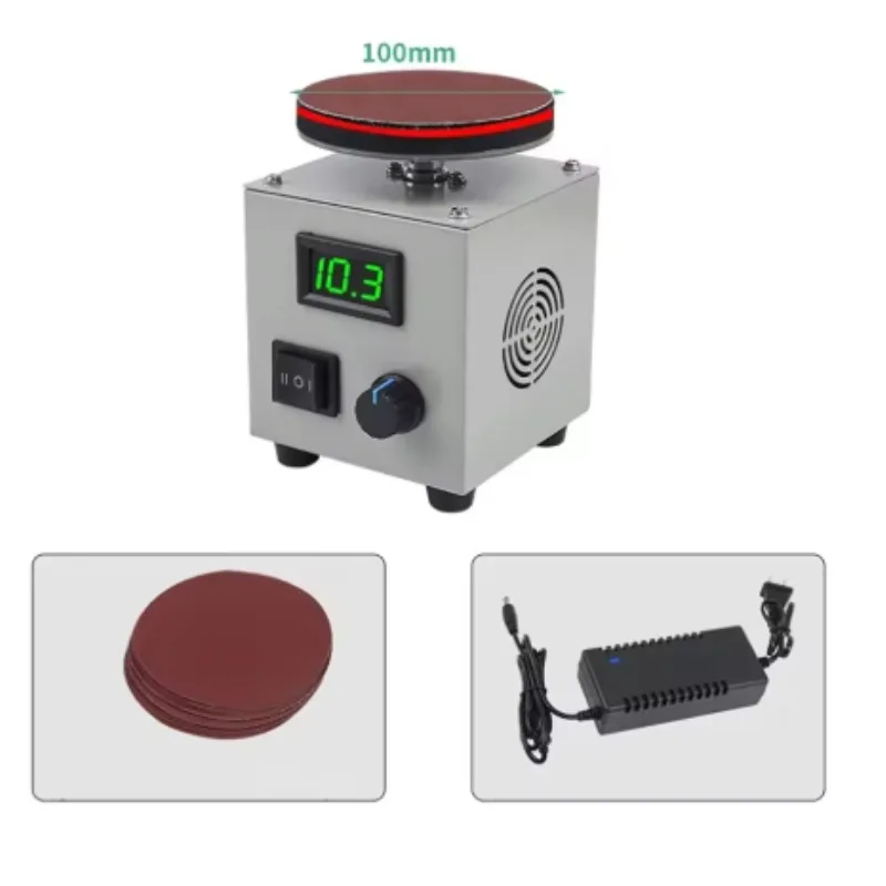 

Electric Mini 4 Inch Disc Sander, 150W Multi-function Surface Polisher Grinder Machine with LCD Display, Adjustable Speed