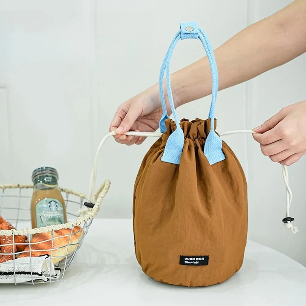 عالية الجمالية جولة أنبوبي حقيبة حفظ الطعام يده مقاوم للماء الحرارية بينتو حقيبة وجبة الناقل دائم حقيبة يد في الهواء الطلق حقيبة تخييم