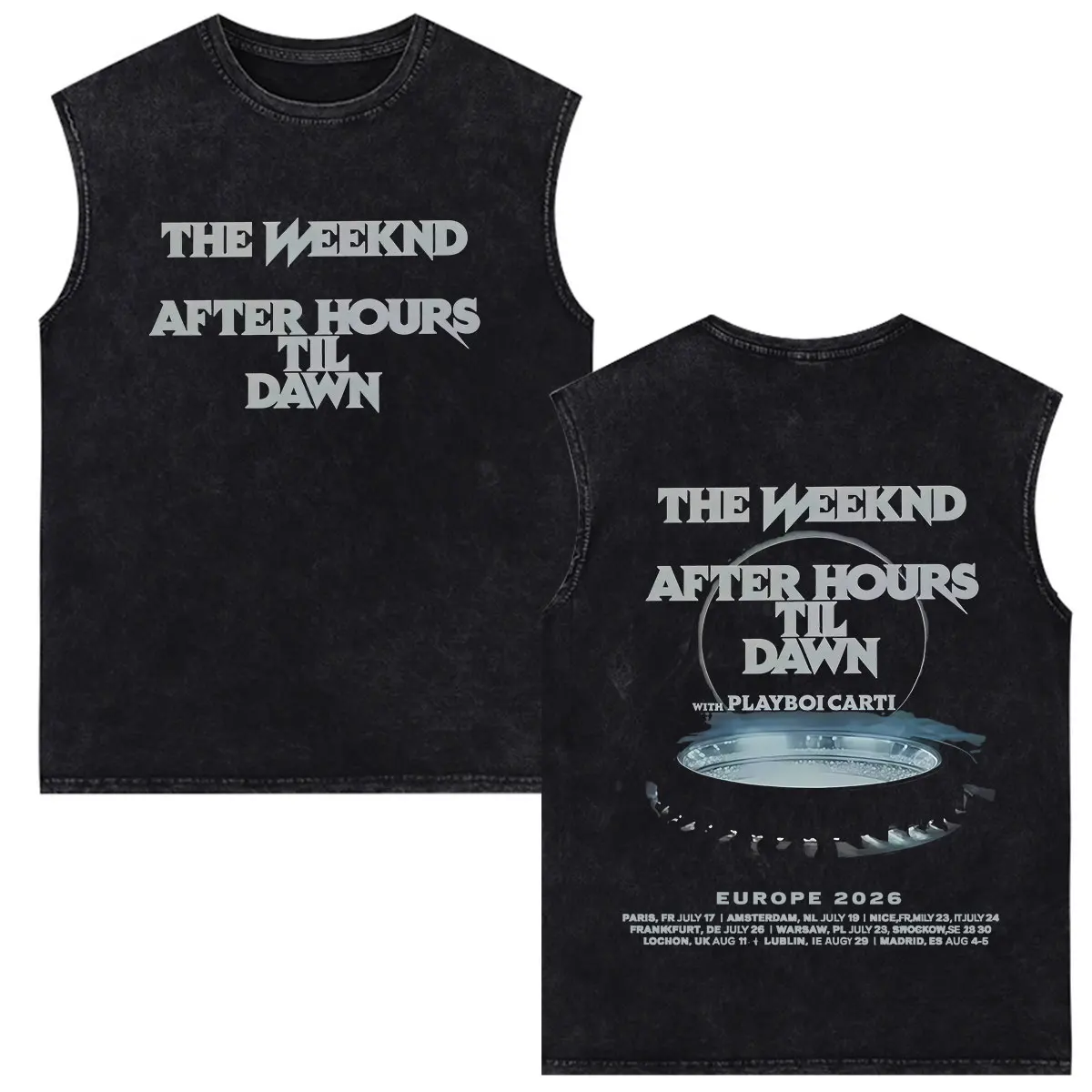 The Weeknd After Hour Til Dawn Tour 2026 Bedrucktes Vintage Washed Vest T-Shirt für Herren und Damen Hip-Hop T-Shirt Lässiges Baumwoll-T-Shirt – Detail 31