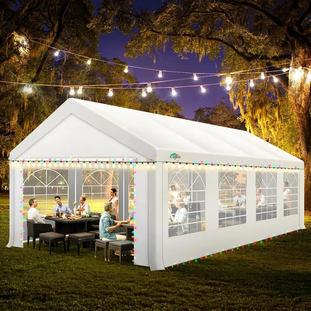 13x26 Party Tent Heavy Duty, Tents for Parties with Removable Sidewalls & Built-in Sandbags, Wedding Tent, Easy to Set up