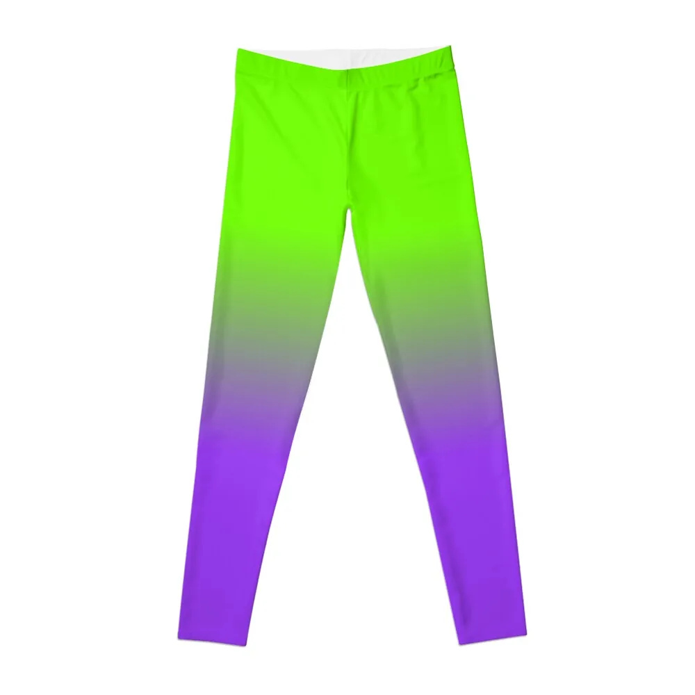 

Neon Purple and Neon Green Ombré Shade Color Fade Leggings harem pants Legging sexy woman Womens Leggings