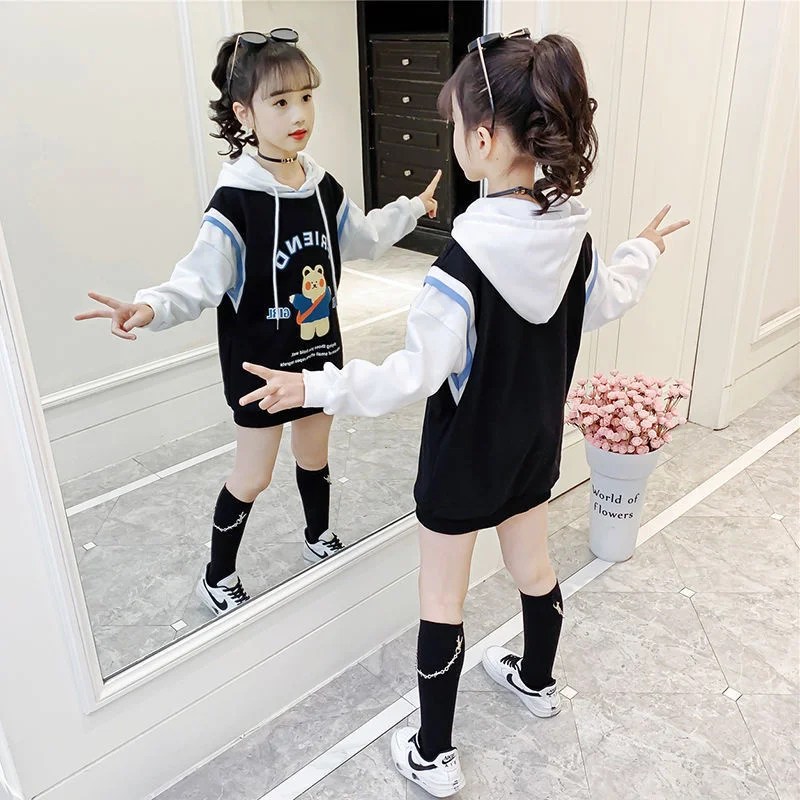 Mädchen Hoodies Sweatshirts Jacke 2022 Stilvolle Frühling Herbst Top Verdicken Pullover Fleece Tops Baumwolle Kleinkind Pullover Baby der Kid