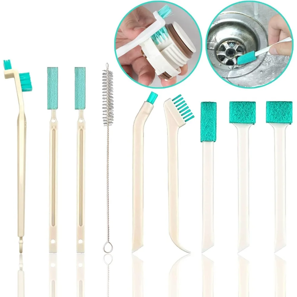 

9 Small Household Cleaning Brushes by ELEMGULY,Deep Detail Crevice Brush Set for Hole, Gap, Corner, Space, Micro Crevice Scr