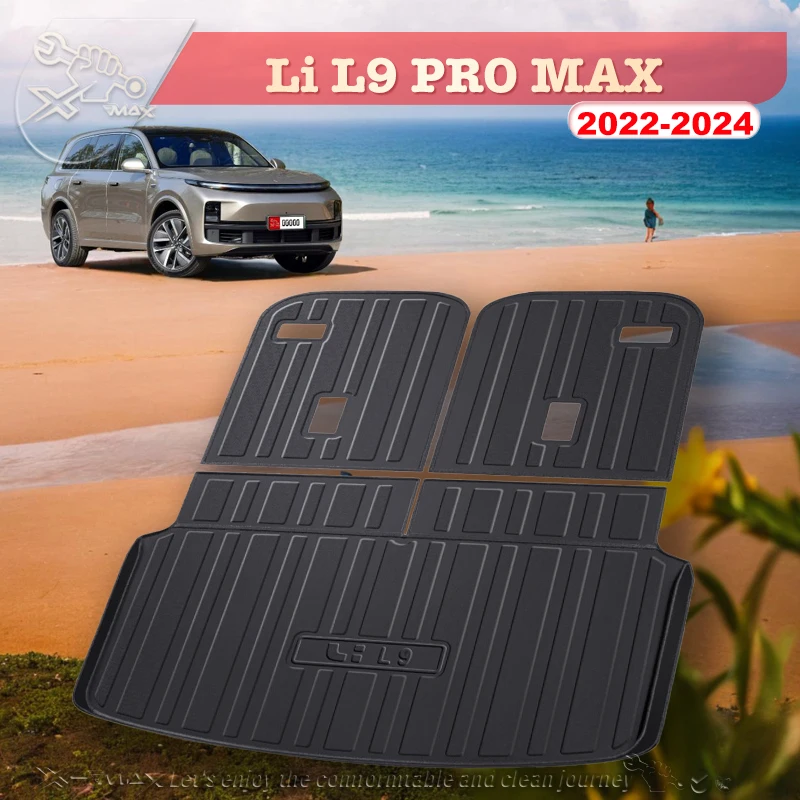 

For Li L9 PRO MAX 2022-2024 Custom Fit Car Trunk Mat All Season Black Cargo Mat 3D Shaped Laser Measured Trunk Liners