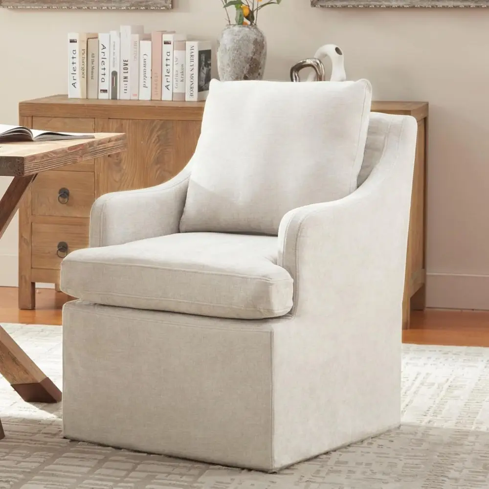 Upholstered Dining Chairs, ern Kitchen Chairs Dinner Chairs with 4 Casters, Chenille Armchair or Bedroom Reading Room Living Roo