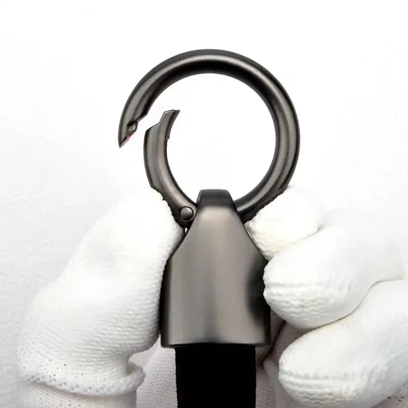 Cowhide Leather Keychain Durable Leather Key Ring Buckle Carabiner Car Pendant Key Holder Luxury High-end Car Key Accessory image 3