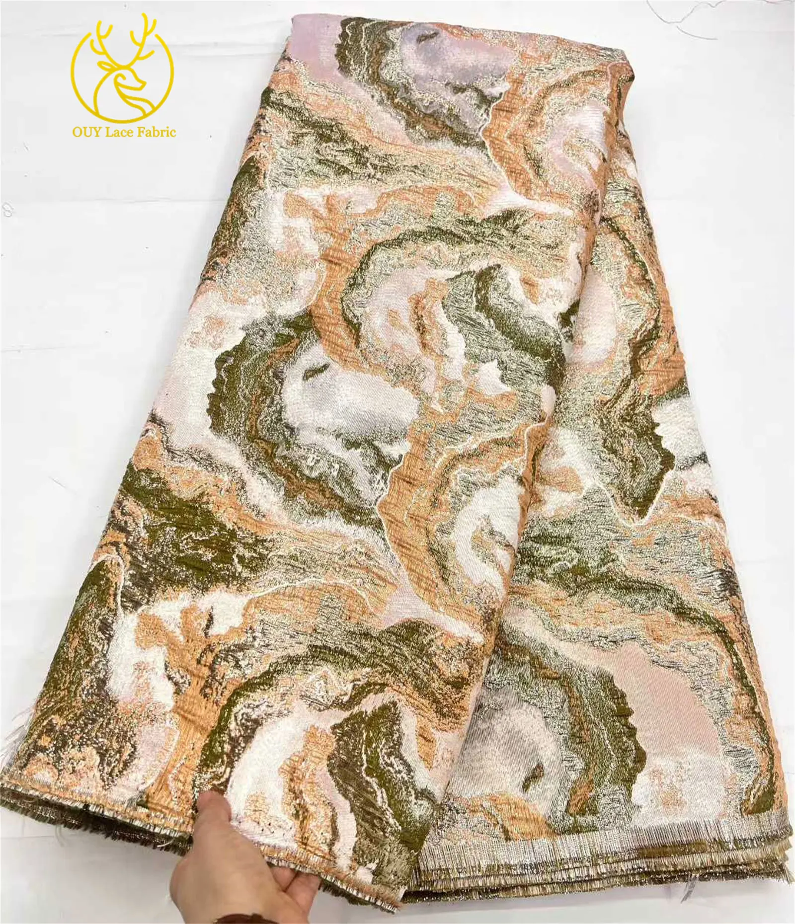 Brokat-Spitzenstoff 2026, luxuriöser afrikanischer französischer Tüll-Brokat-Jacquard-Stoff für Damen, Party, Abendkleid, Nähen, 5 Yards – Detail 12