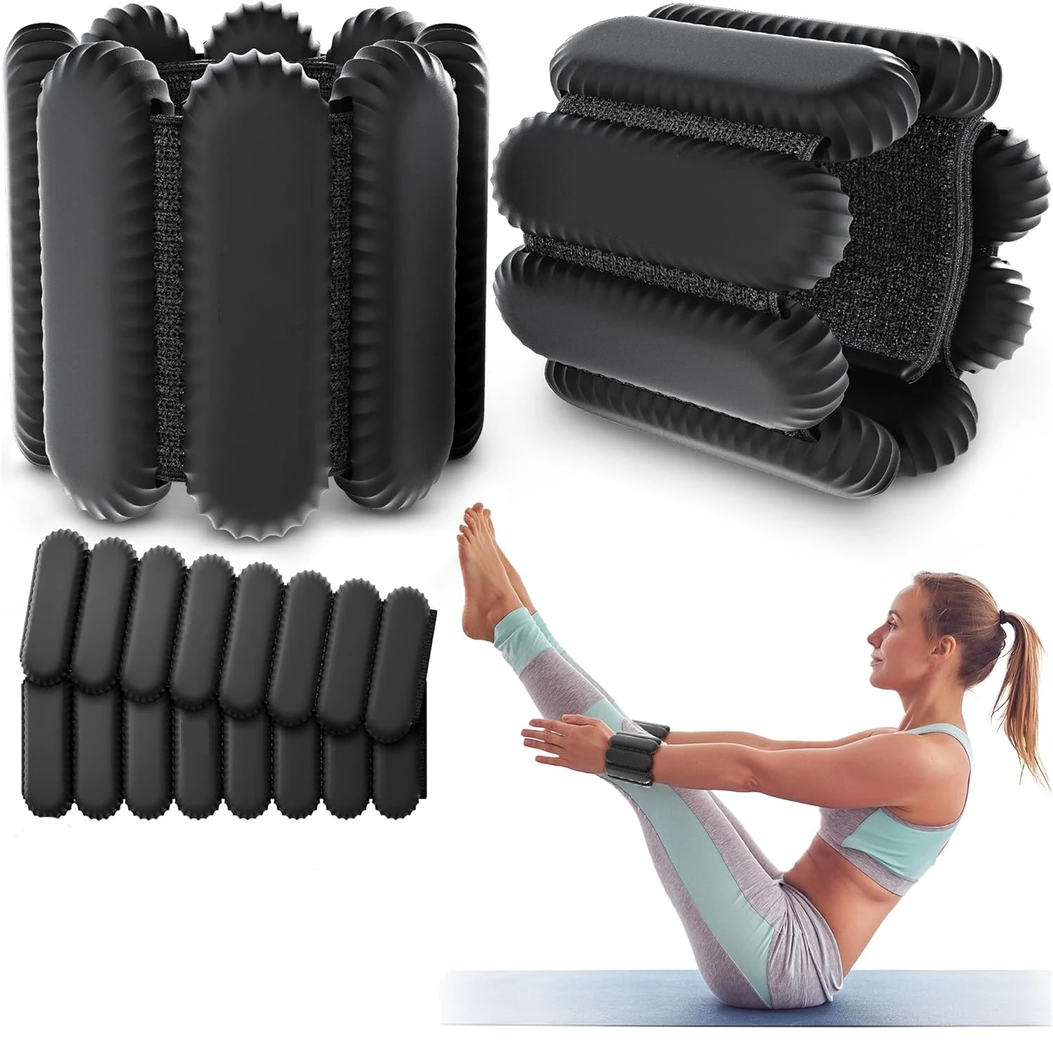 Silicone Wrist Bangles Adjustable Silicone Workout Bands Set of 2 - Strengthen Arms and Legs