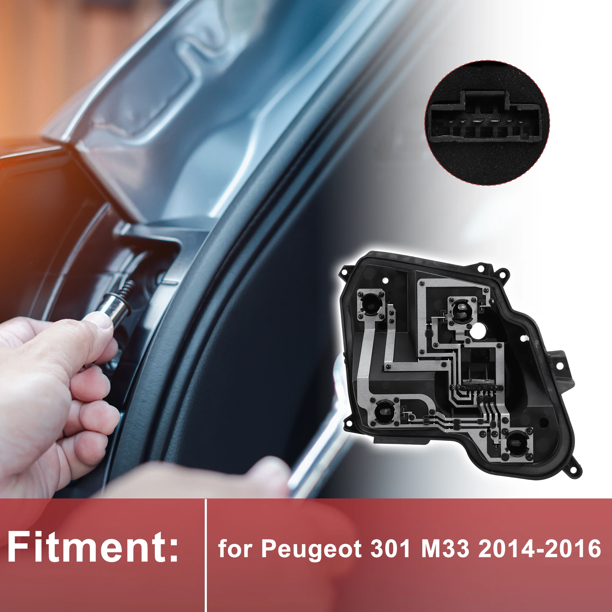 

X Autohaux 1 шт. левый разъем заднего фонаря для Peugeot 301 M33 2014-2016, разъем лампы