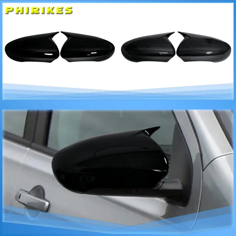 

2Pcs For Nissan Qashqai 2007-2014 J10 Side Door Rearview Mirror Cover Trims Car Accessories Left +Right Side Sticking Style