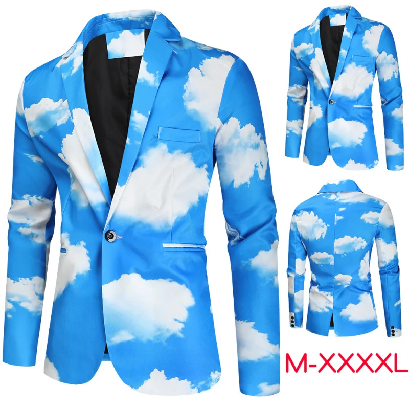 

Slim Fit Casual Men's Suit Autumn Winter New Style Performance Jacket Youthful Vitality round Hemline Single Slit Back Design