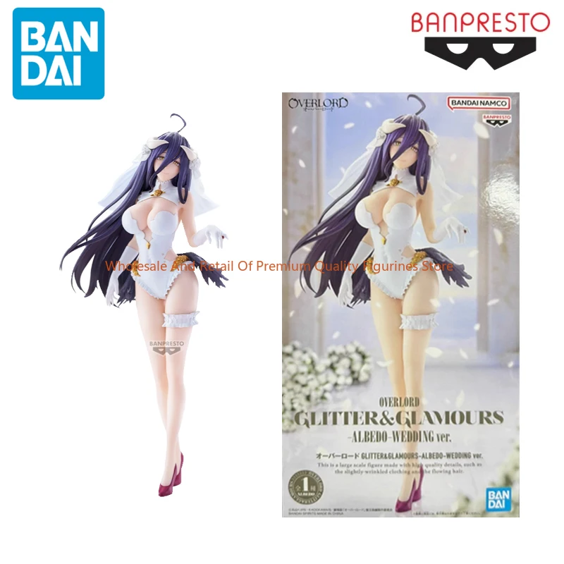 BANDAI EVOLVE OVERLORD Anime GLITTER GLAMOURS Albedo Wedding Empress of Darkness Action Figures Model Toys PVC