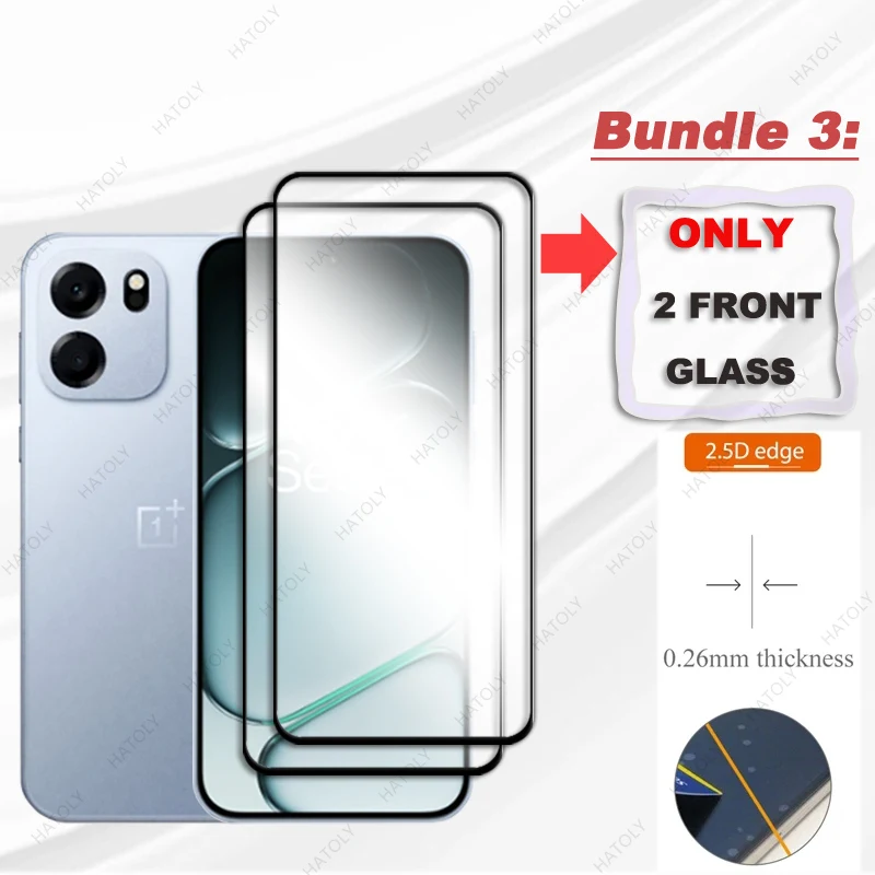 Защитная пленка для OnePlus Nord CE6, черная, с закаленным стеклом, для экрана и камеры.
