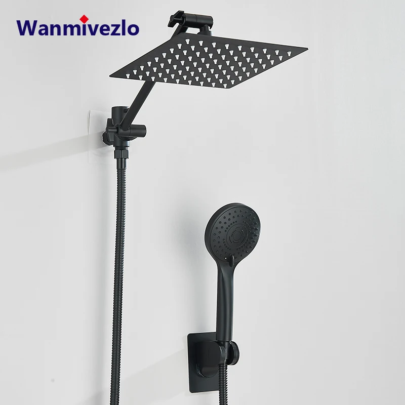 

Квадратная душевая система из нержавеющей стали 20x20 см с переключателем, роскошной ручной лейкой и полным комплектом с переключателем