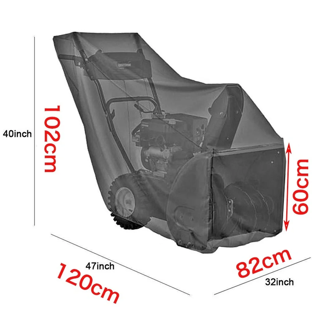 Protective Cover for Snow Blower Units Approx 47x32x40 Inches Using 210D Oxford Fabric with Tightening Drawstring and Carry Bag
