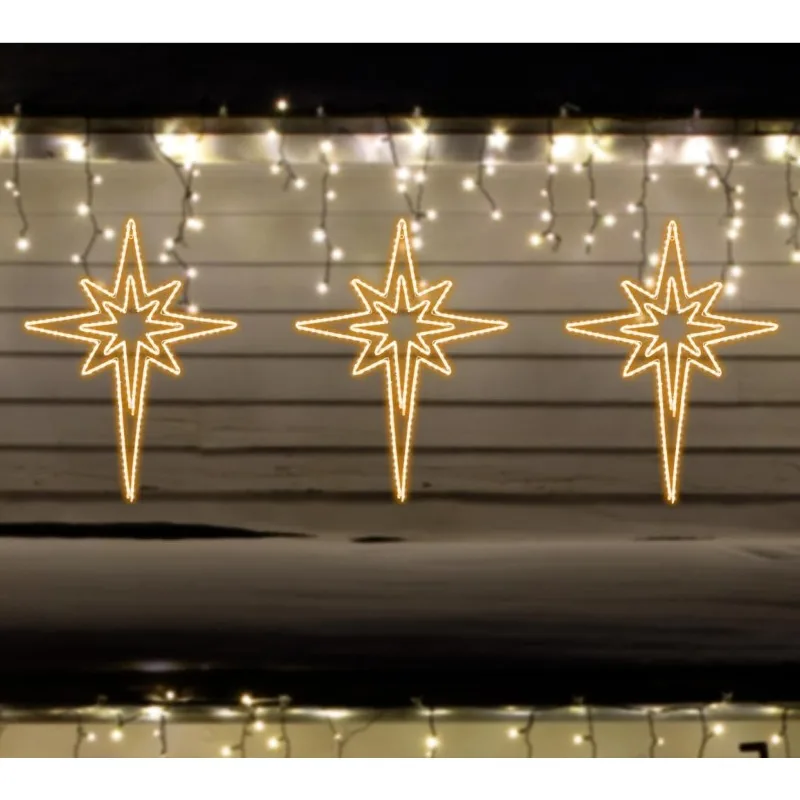 [Large 43x32 Inch] Super-Bright 216LED Bethlehem Star Neon Motif LEDs Outdoor Christmas Decoration