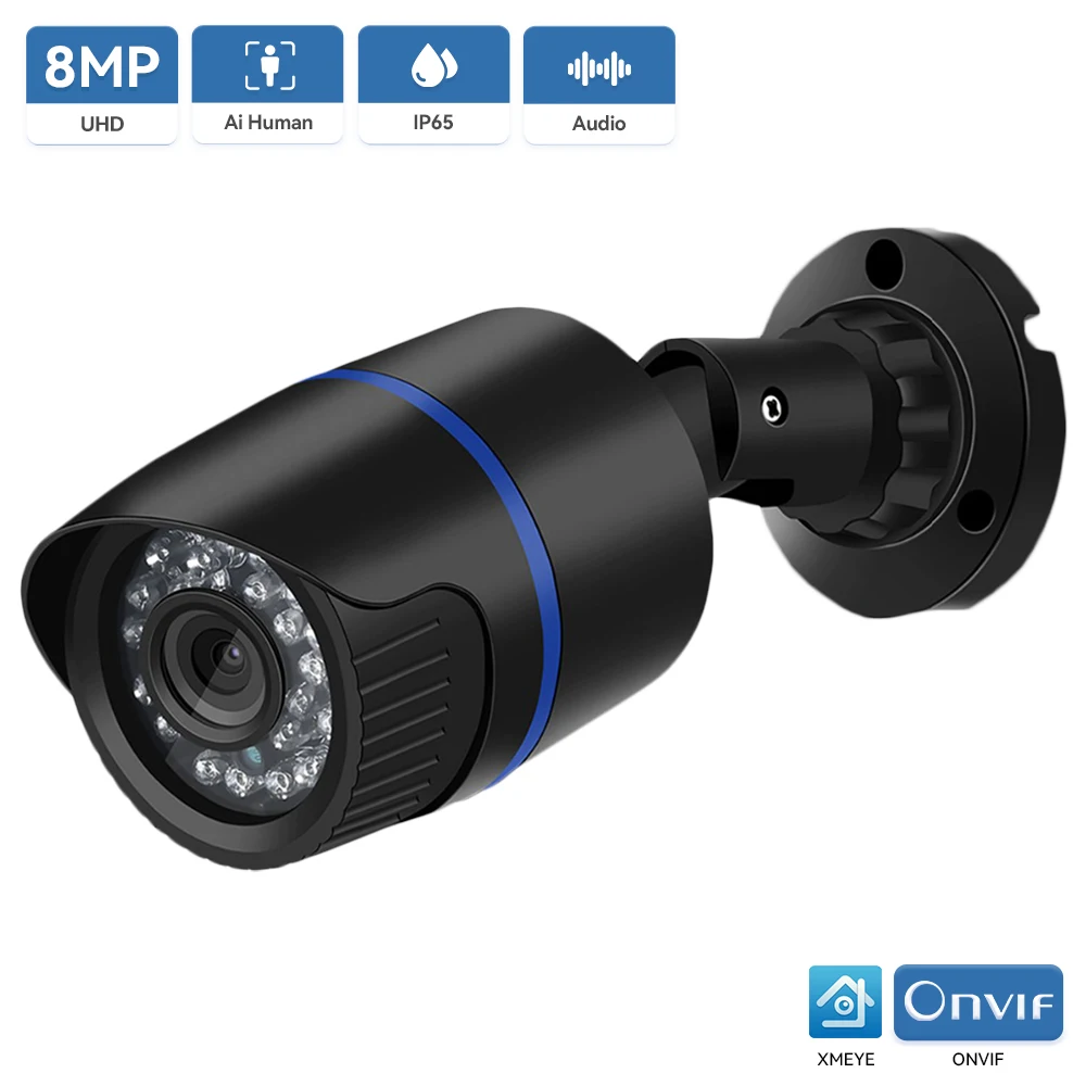 

4K 8MP Ultra HD IP Camera 5MP Bullet Web Camera Audio Record Motion Detection Waterproof Outdoor Camera XMeye Cloud H.265