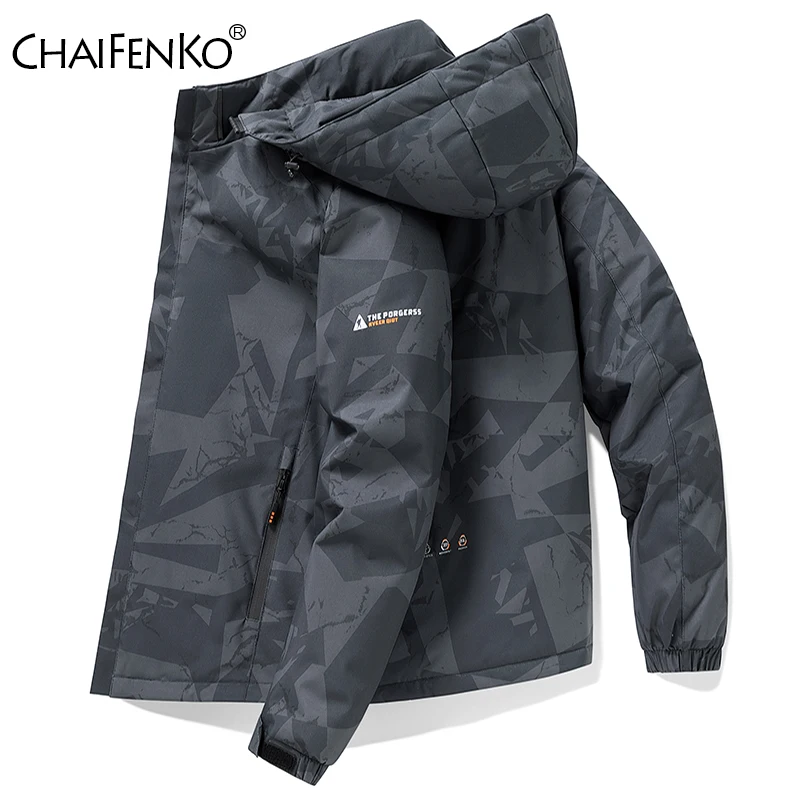 2024 Outdoors Hike Mountaineering Suit Man Tops Winter Windproof Removable Hat Coats New Camouflage Charge Clothes Jackets Man