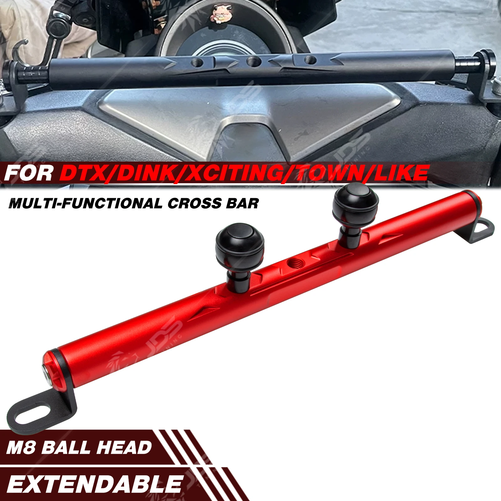 

JDSTUNING For KYMCO DTX/DINK/XCITING/TOWN/LIKE Crossbar Balance Beam Multifunction Bar Phone Holder Bracket Accessories Parts
