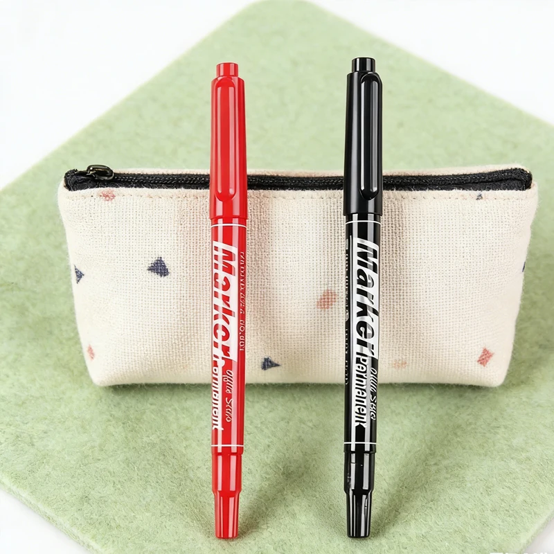 

Ручка для рисования Водонепроницаемый маркер Маркер с двумя наконечниками на масляной основе Быстросохнущая ручка большой емкости Художественные маркеры Офисные и школьные принадлежности