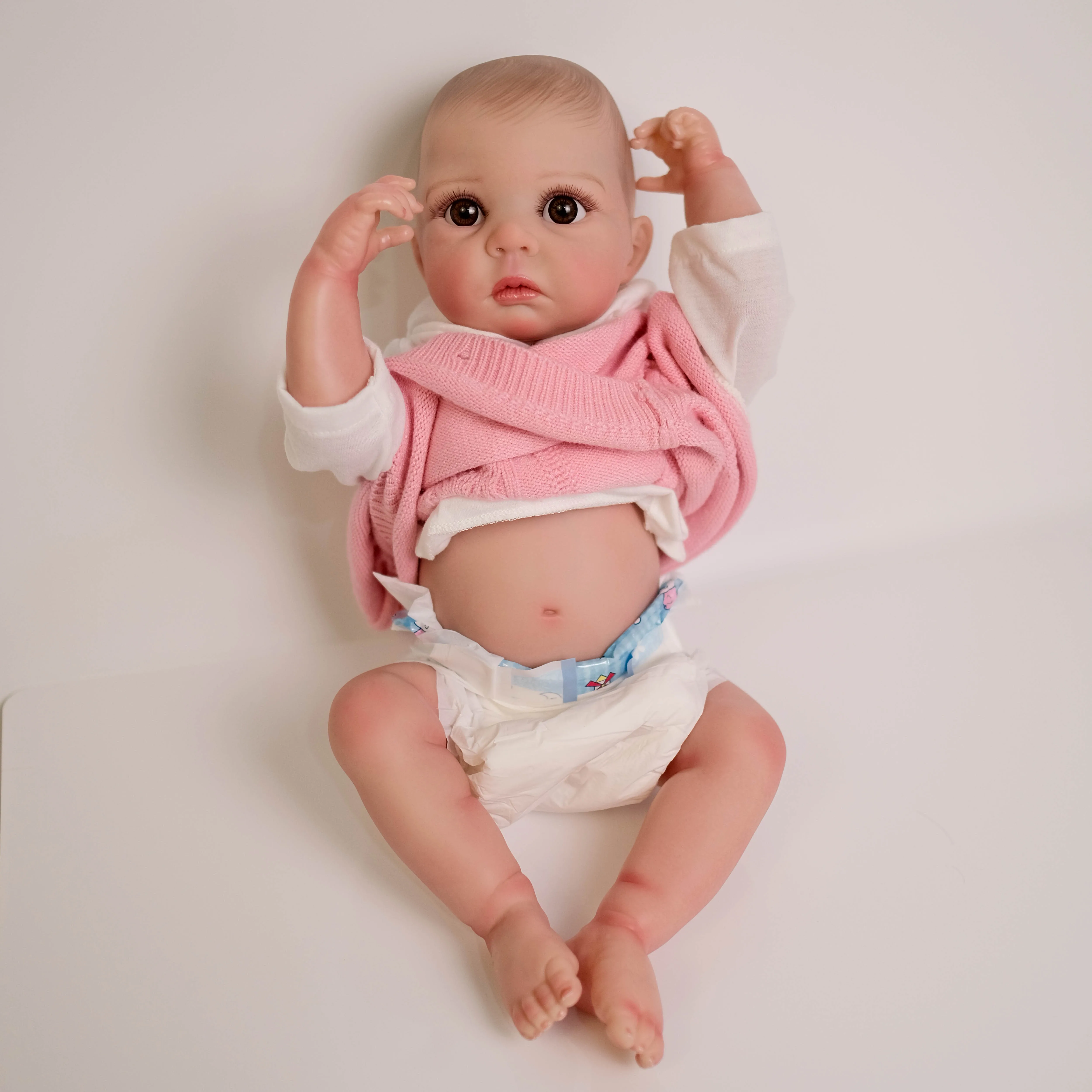 NPK 19inch Daphnne Full Vinyl Body Reborn Baby Doll with 3D Skin Multiple Layers Painting with Visible Veins