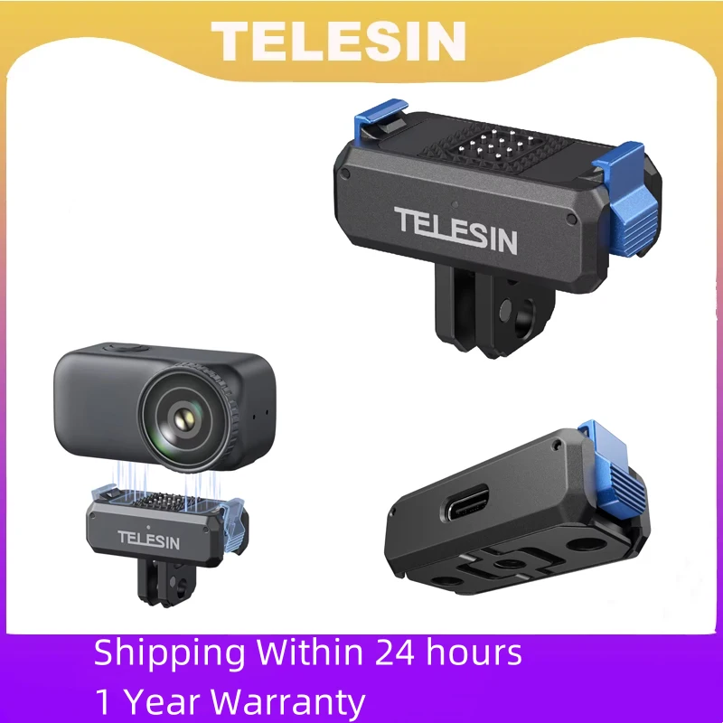 TELESIN Magnetic Qucik Release Two Claw Charging Adapter Mount For DJI OSMO Nano Accessories Dual Claw Interface