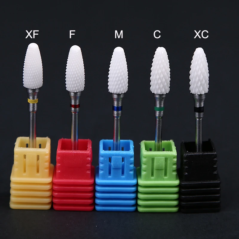 1PC Ceramic Nail Drill Bit For Nails Cuticle Clean Cutter Milling Electric Nail File Manicure Pedicure Ceramic Polish Drill @F-3