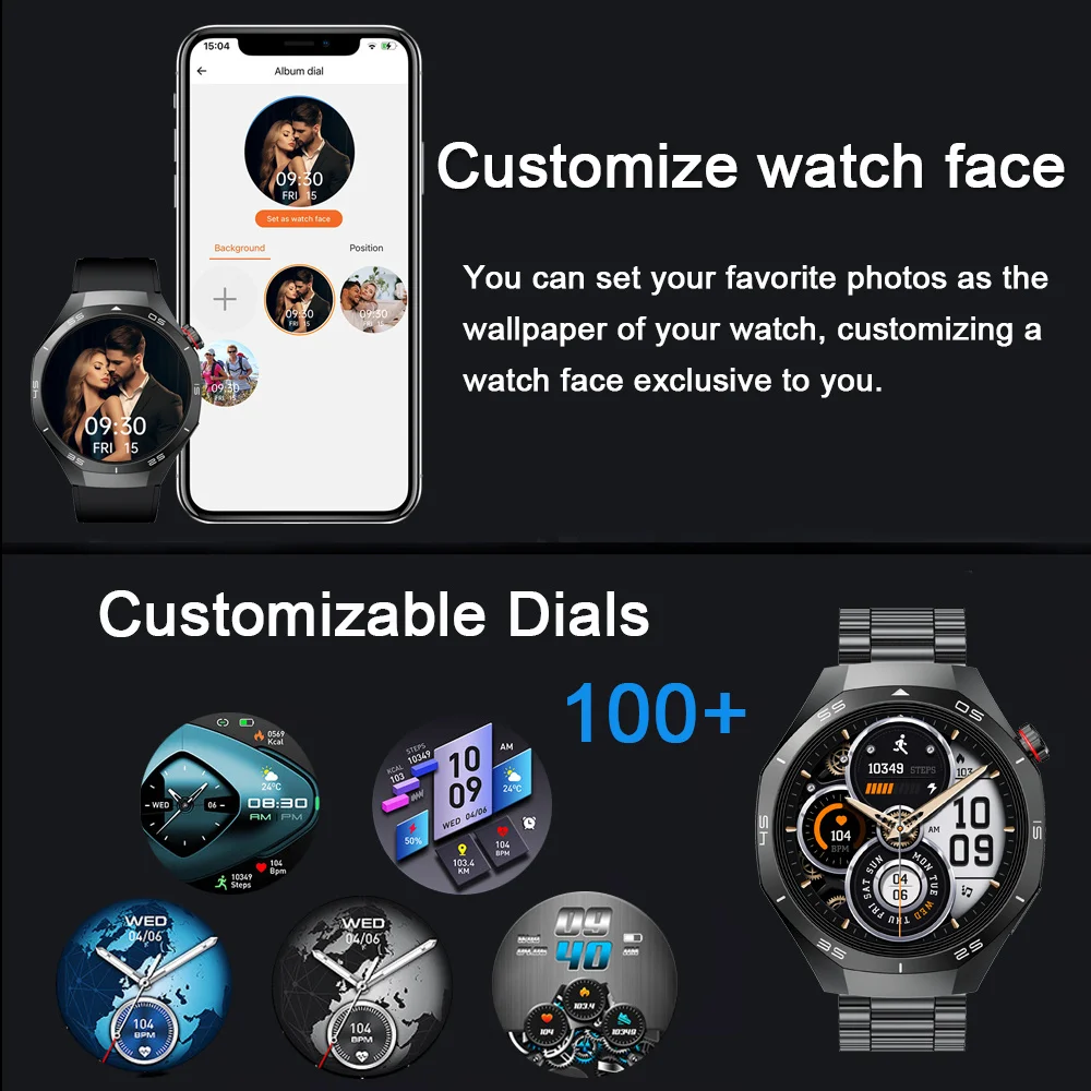 화웨이 GT5 PRO 스포츠 야외 SmartWatch 남성 업그레이드 버전 AMOLED 스크린 블루투스 통화 심박수 방수 여성 시계