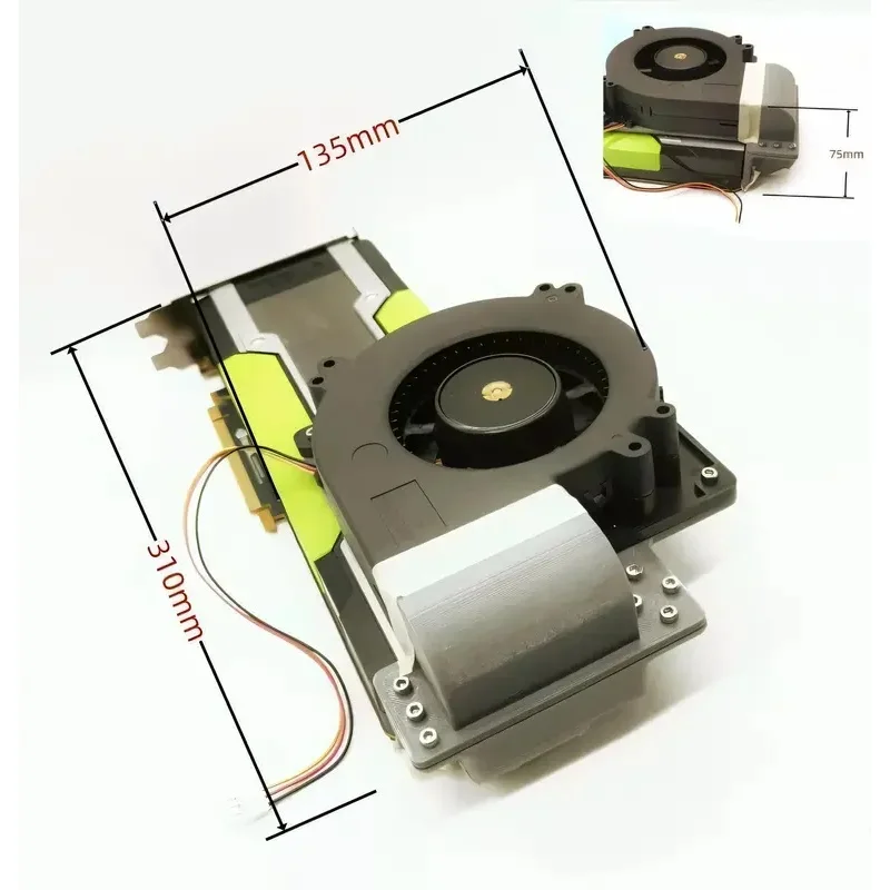 100% New 12cm Complete Modified Active Cooling Fan Assembly FOR NVIDIA Tesla P40 P100 M40 GPU