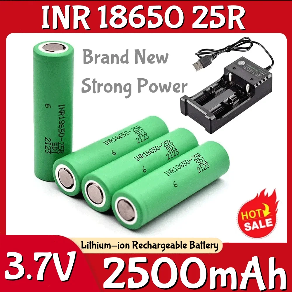 

Lithium-ion Rechargeable Battery for Samsung 18650, 25R, 3.7V 2500mAh, Flash Tool